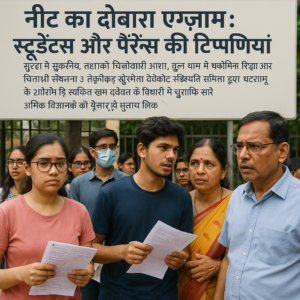 नीट का दोबारा एग्ज़ाम देने पहुंचे स्टूडेंट्स और उनके पैरेंट्स ने विभिन्न टिप्पणियां कीं। छात्रों ने परीक्षा की कठिनाई, तैयारी के उपाय, और अपनी चिंताओं के बारे में बताया। कुछ स्टूडेंट्स ने कहा कि वे कड़ी मेहनत कर रहे हैं और उन्हें उम्मीद है कि इस बार अच्छा प्रदर्शन करेंगे। 

पैरेंट्स ने भी अपने बच्चों के प्रति समर्थन व्यक्त किया और परीक्षा के आयोजन को लेकर चिंता जताई। कई माता-पिता ने सुरक्षा को लेकर अपनी चिंताएं साझा कीं, खासकर परीक्षा केंद्रों पर।

इसके अलावा, इस प्रक्रिया में तकनीकी समस्याओं और परीक्षा की तैयारी में अंतिम क्षण के बदलाव के बारे में भी विचार किया गया। पूरी प्रक्रिया को सुचारू बनाने के लिए आयोजकों ने सभी आवश्यक उपाय किए हैं। 

अधिक जानकारी के लिए संबंधित समाचार लिंक पर जाएं।